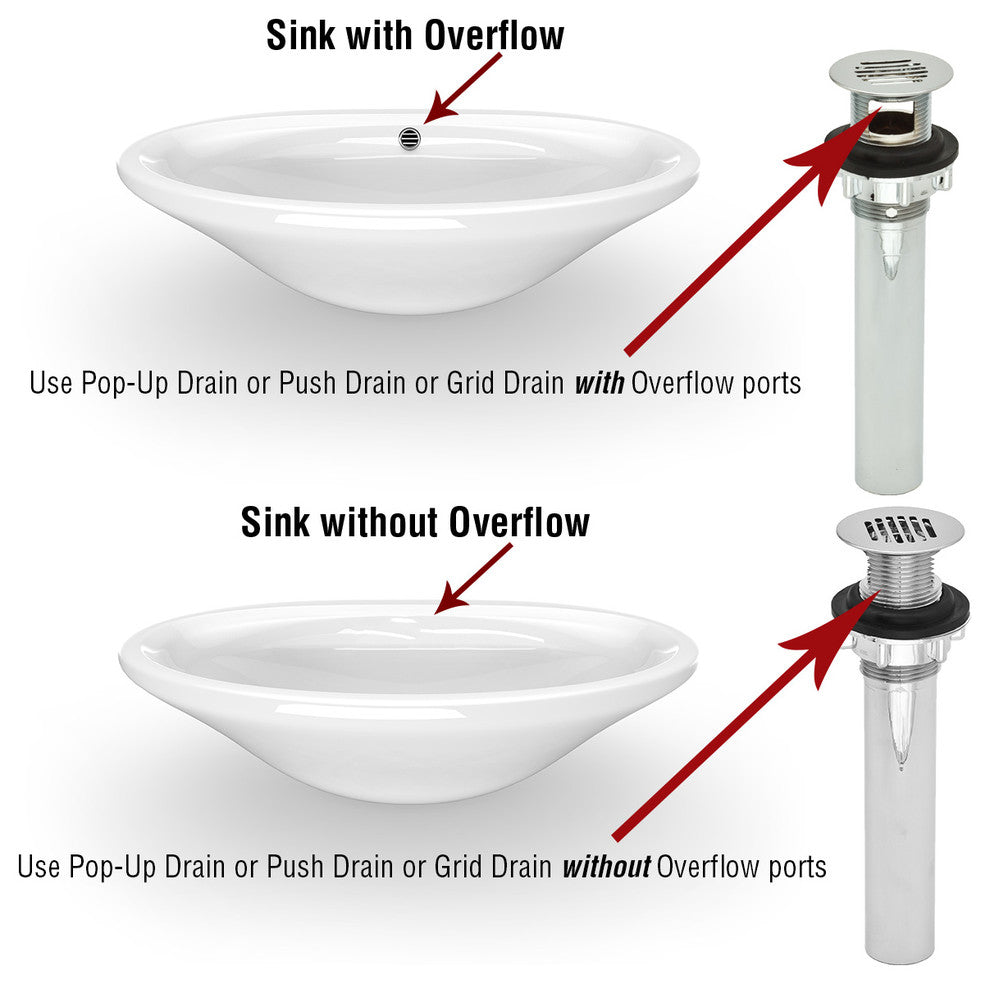 DecoDRAIN Grid Strainer Drain for Bathroom Sink, No Overflow, Brushed Nickel