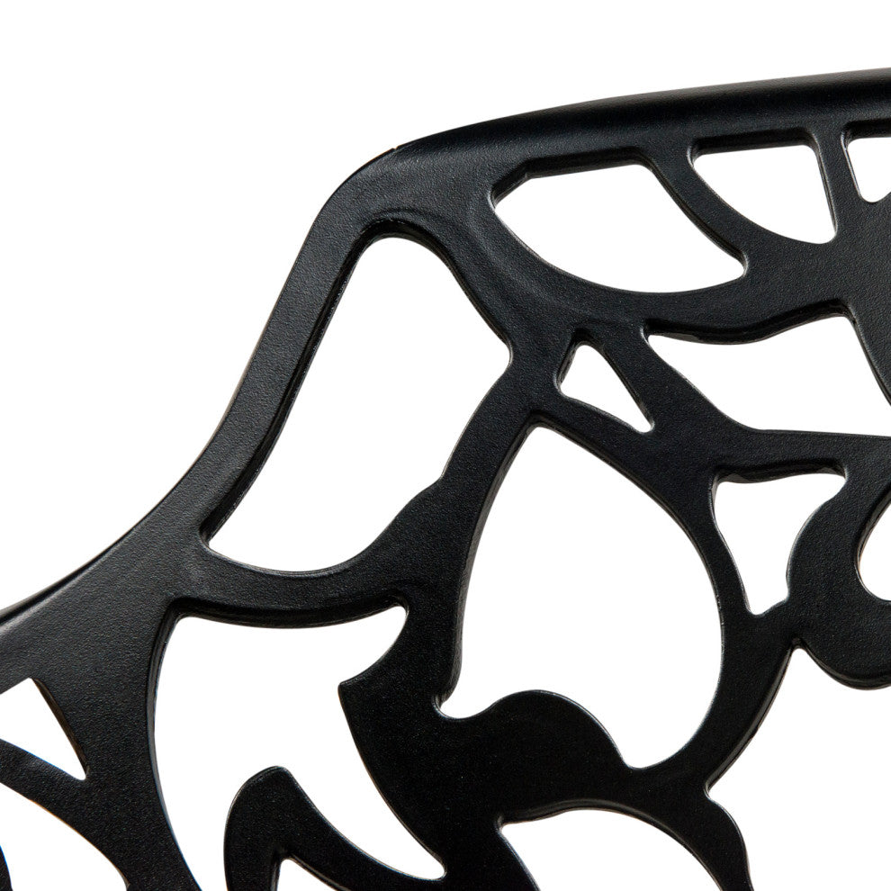 LeisureMod Modern Devon Aluminum Chair, Set of 2 Black
