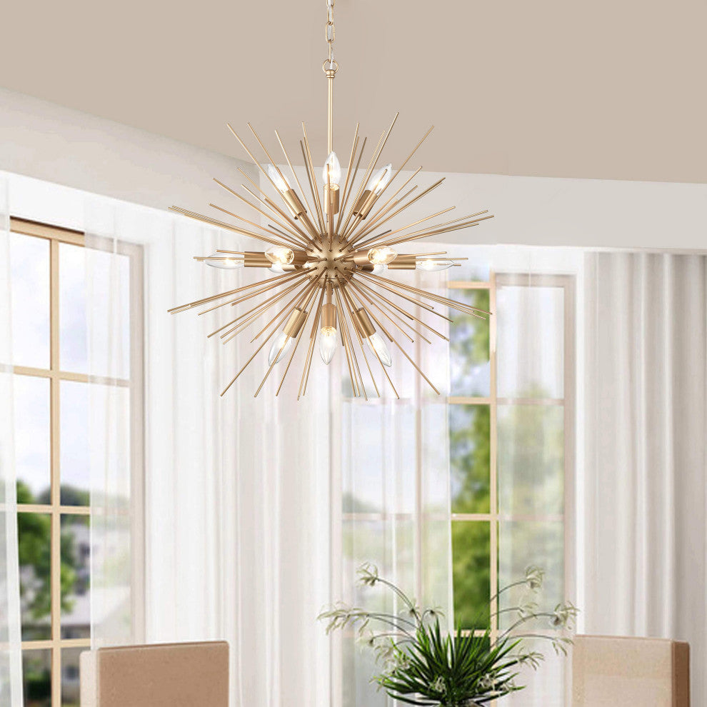 Polly 12-Light Shiny Bronze Sputnik Sphere Chandelier