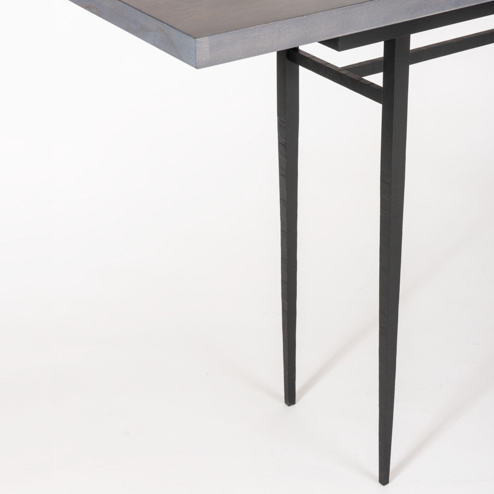 Wick 60" Console Table, Black Finish, Maple Grey Accents