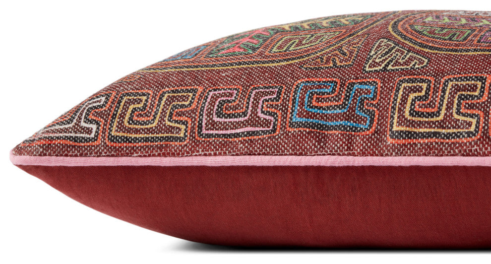 Loloi PLL0106 Berry / Multi 22'' x 22'' Cover, Poly Pillow