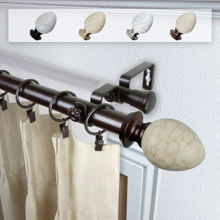 Afra 1" Double Curtain Rod, Bronze, 28-48"