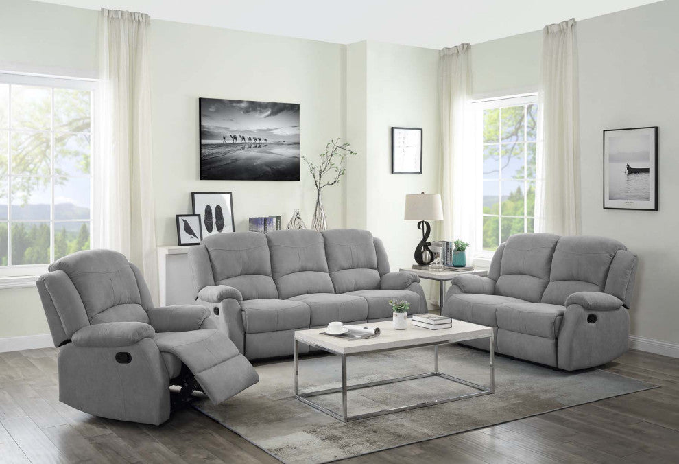 Motion Recliner With Pillow Top Armrest, Gray