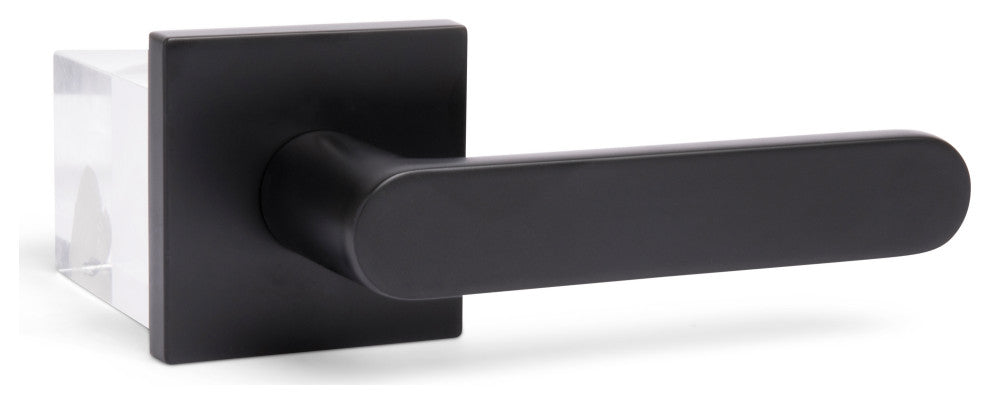 Modern Heavy Duty Designer Door Handle - Chrystie Collection, Matte Black, Privacy Right Hand