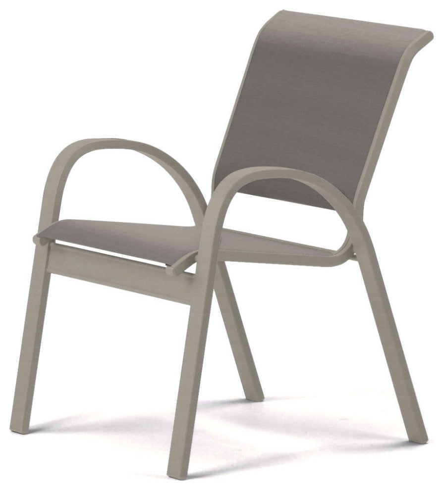 Aruba II Sling Cafe Chair, Textured Warm Gray, Alloy
