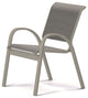 Aruba II Sling Cafe Chair, Textured Warm Gray, Alloy