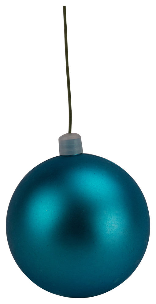 80Mm 3" Matte Aqua Ball Ornament Uv Coated With Wire
