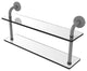 Remi 22" Two Tiered Glass Shelf, Matte Gray