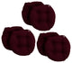 16" Spun Polyester Solid Outdoor Round Tufted Chair Cushions, Set of 6, Merlot