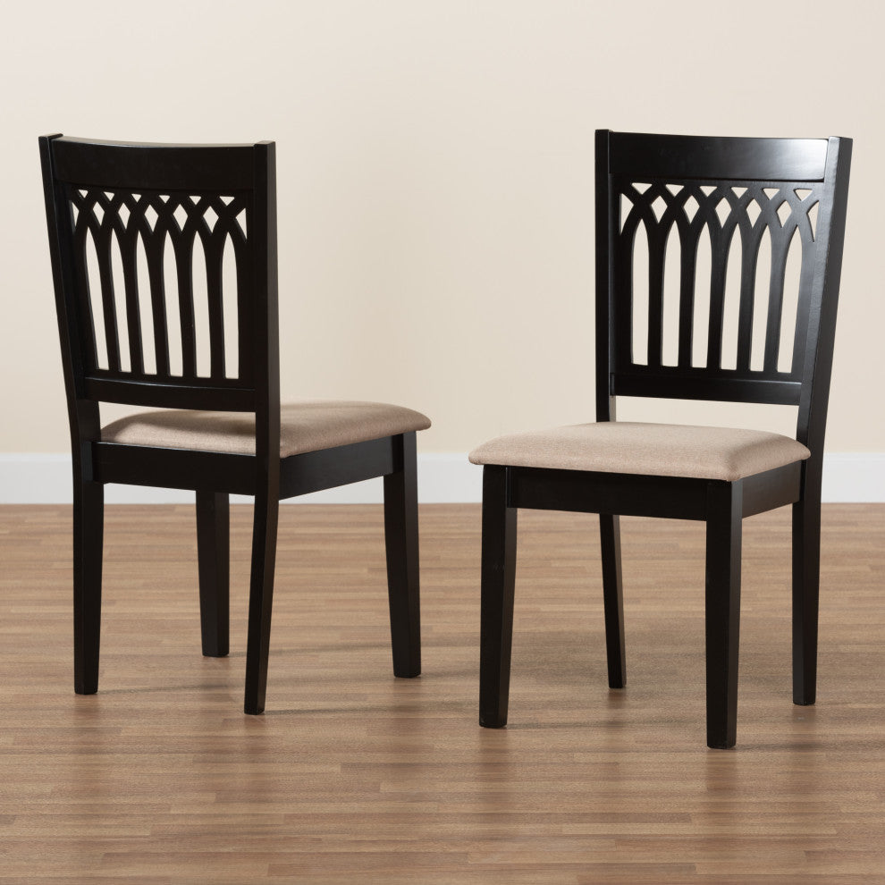 Marsala Modern Collection, Beige/Dark Brown, Dining Chair