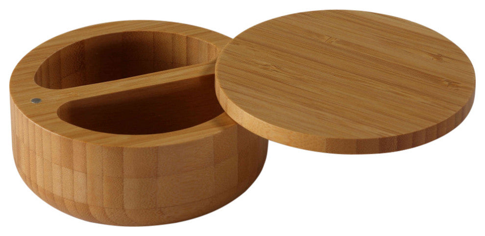 Cortesi Home Pinchi Natural Bamboo Spice Box With Rotating Top