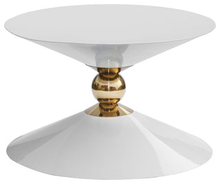 Malia Iron Coffee Table, White/Gold