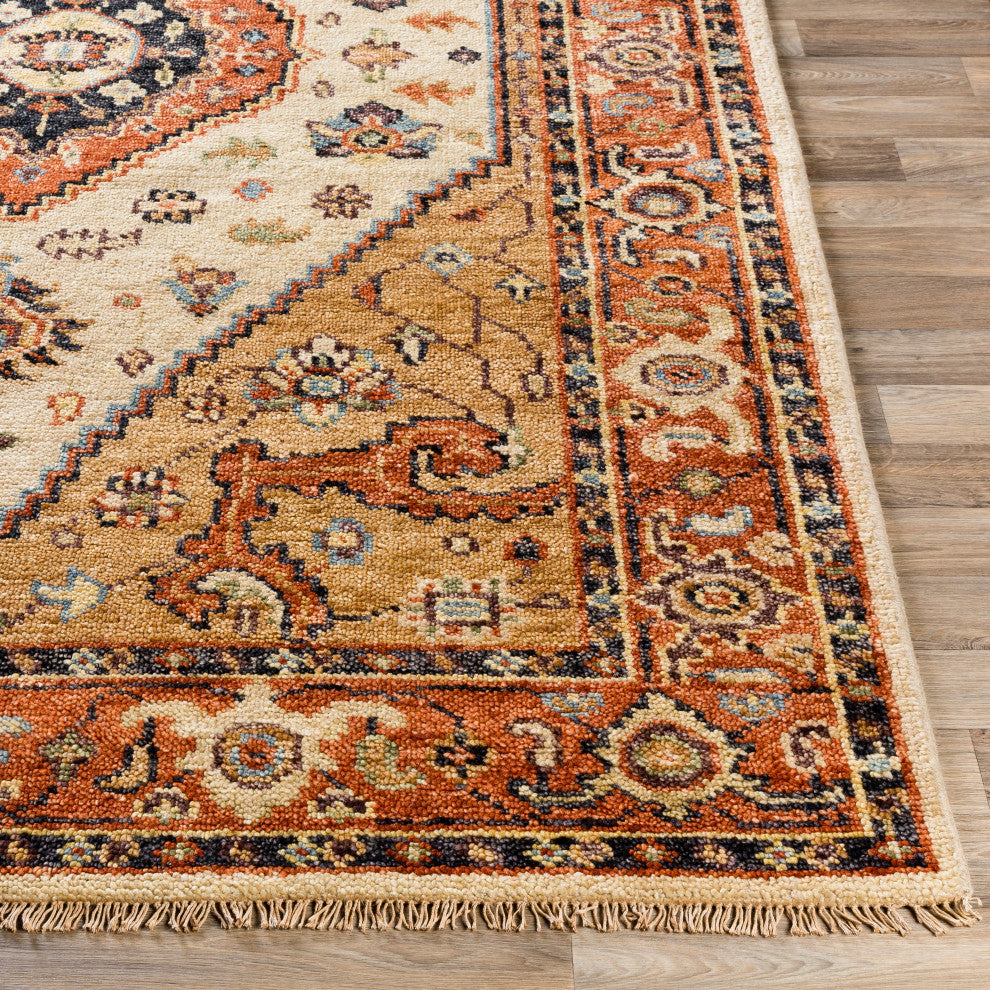 Surya Biscayne BSY-2302 Traditional Area Rug, 6' x 9' Rectangle