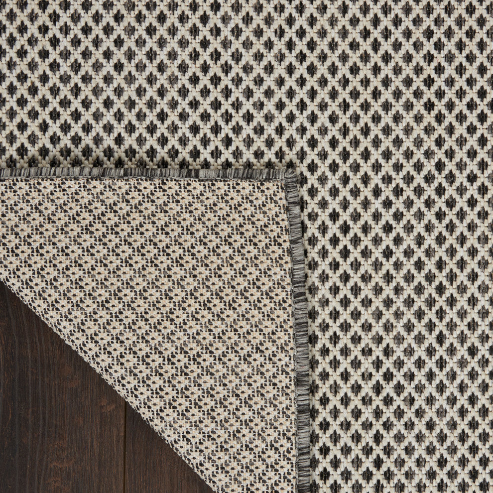 Nourison Courtyard 6'' x 9'' Ivory Charcoal Modern Area Rug