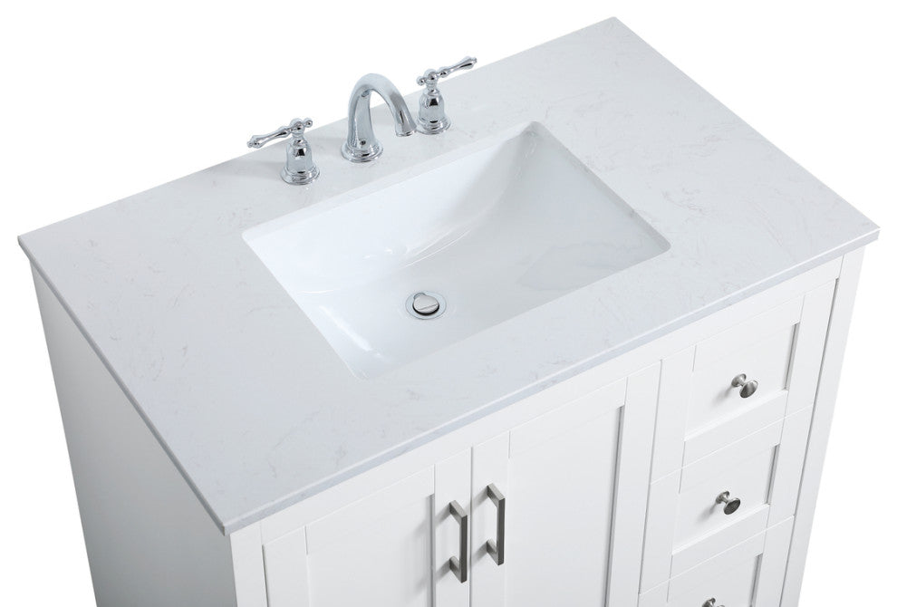 36" Single Bathroom Vanity, White