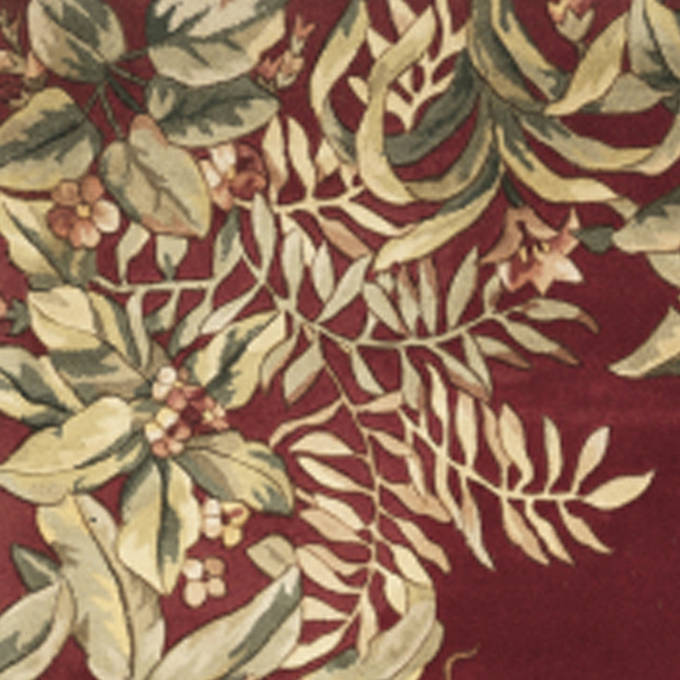 HomeRoots 9' x 13' Wool Ruby Area Rug