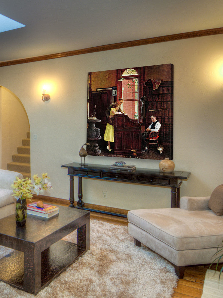 "Marriage License" Painting Print on Canvas by Norman Rockwell