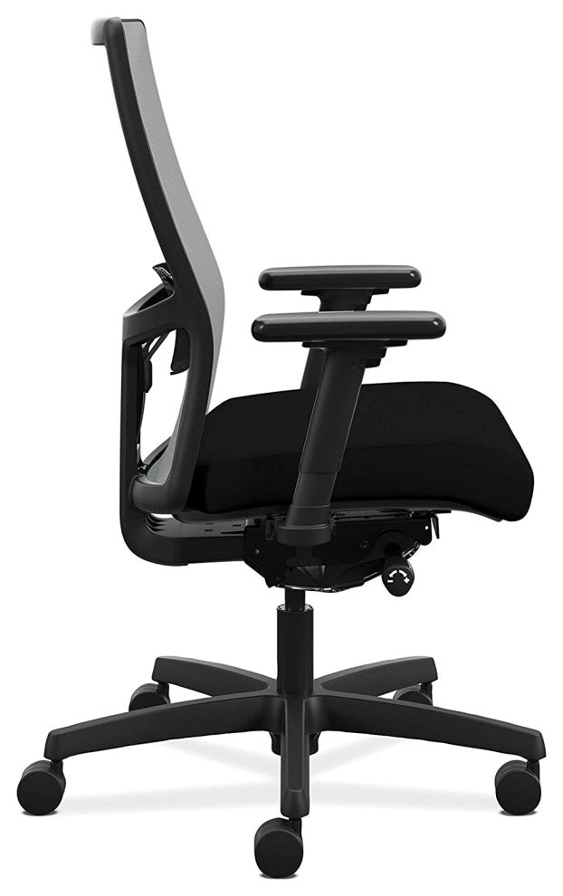 Modern Office Chair, Padded Seat With Mesh Backrest and Adjustable Arms, Fog