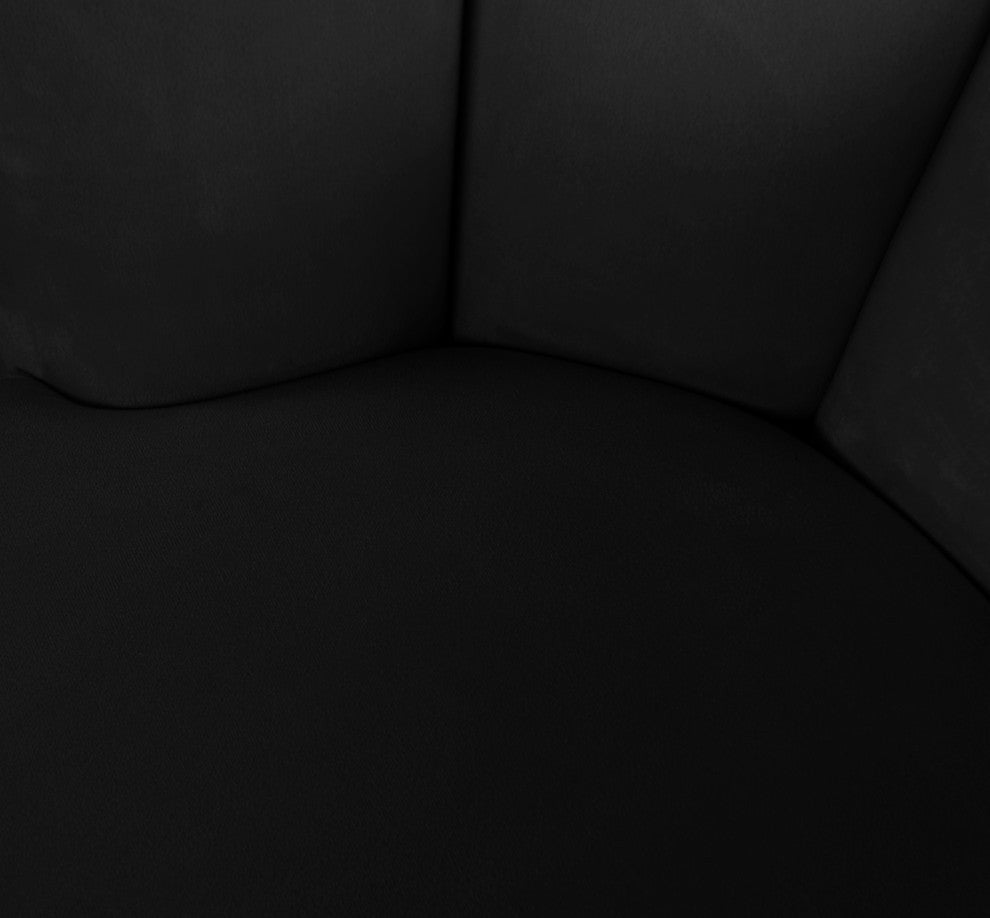 Lily Velvet Upholstered Accent Chair, Black