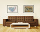 China, Japan, Korea Vintage Map Print On Canvas With Picture Frame, 28" X 37"