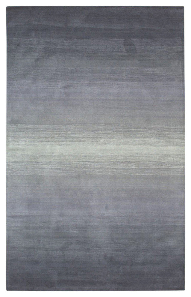 Handmade Wool Gray Transitional Stripe Horizon Rug, 5' X 8'