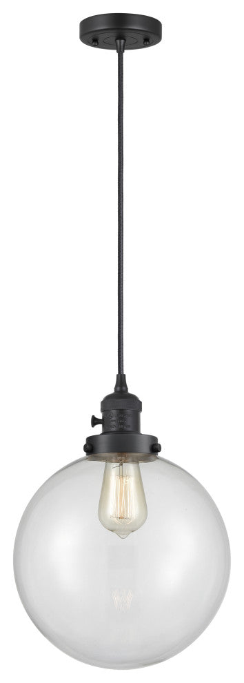 Innovations 201CSW-BK-G202-10 1 Light Mini Pendant, Switch, Matte Black