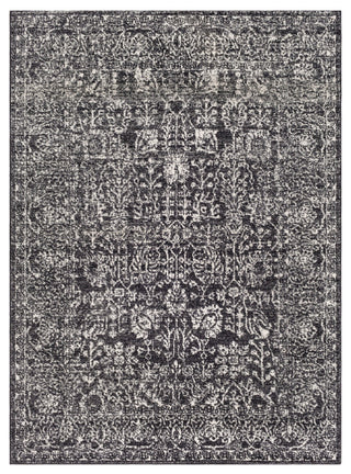 Harput Traditional Black, Light Gray Area Rug, 3'11"x5'7"
