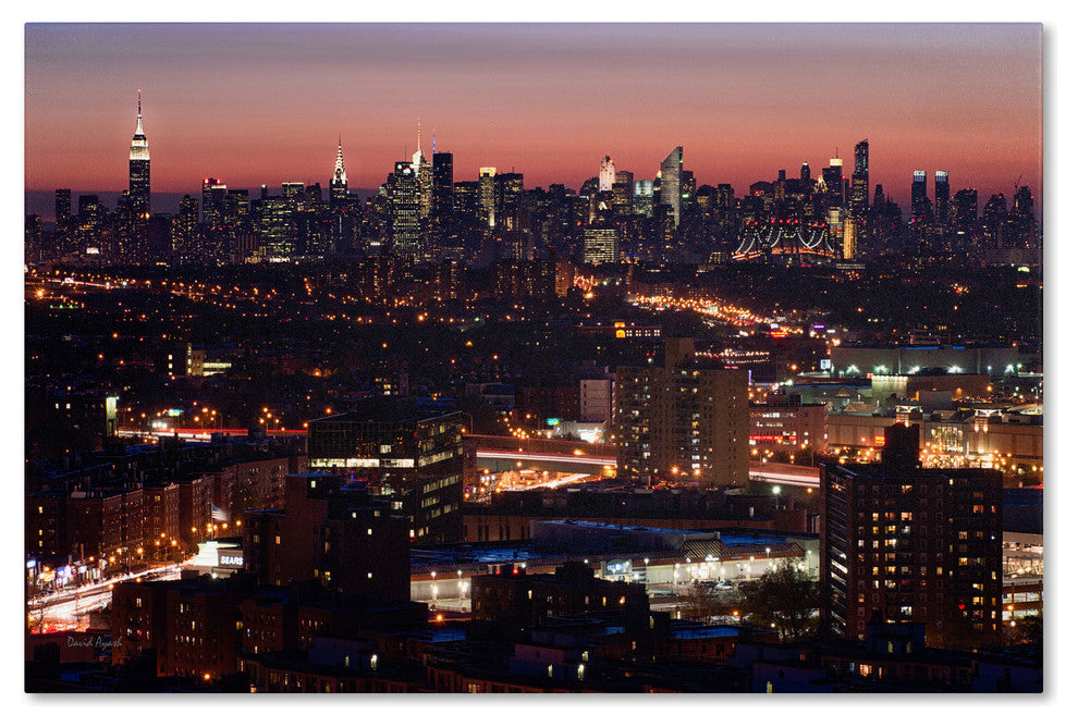 'Midtown From Queens' Canvas Art by David Ayash