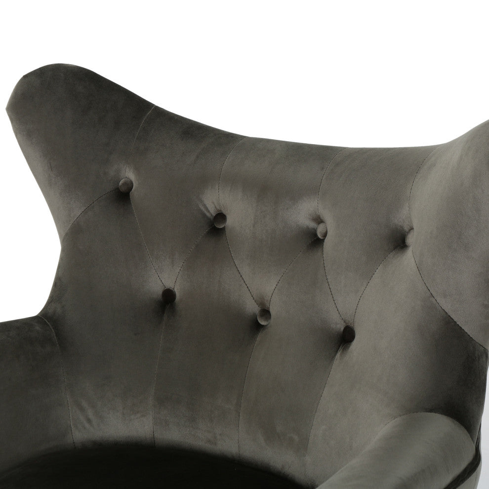 GDF Studio Ashton Mid Century New Velvet Armchair, Gray