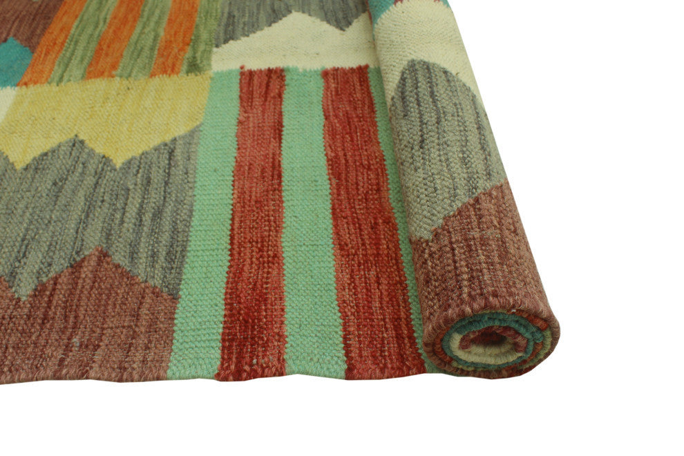 Winchester Kilim Renata Turquoise/Ivory Rug, 4'10x6'5