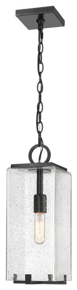 Zlite 592CHM-BK 1-Light Outdoor Chain Mount Ceiling Fixture, Seedy