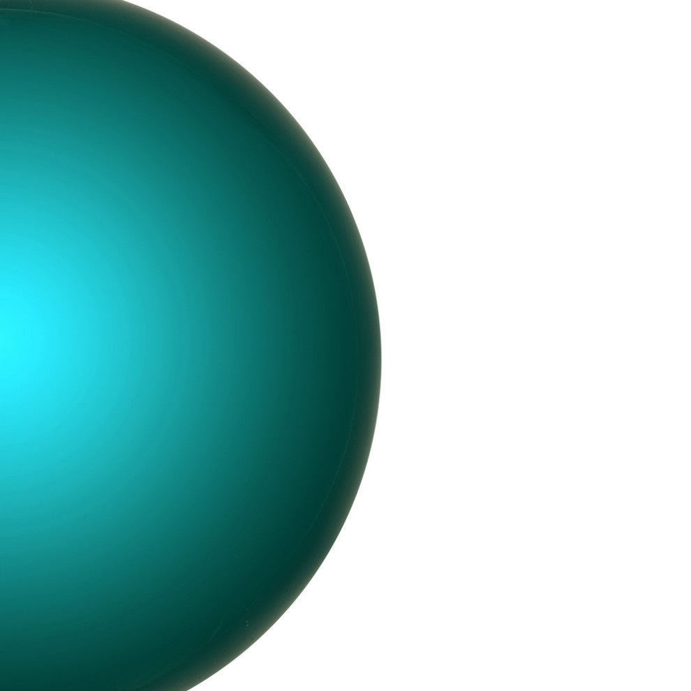 Vickerman N591041Dsv 4" Dark Teal Shiny Ball Ornament, 6 Per Bag