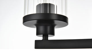 4 Light Black And Clear Bath Sconce