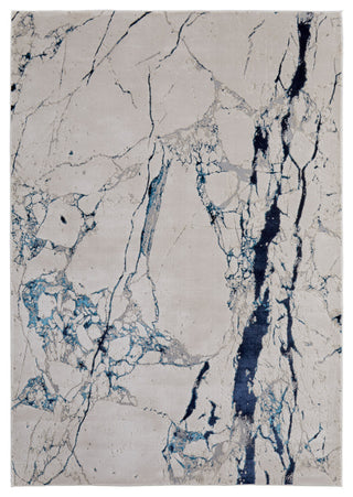 Weave & Wander Armada Modern Ivory/Blue Rug, 5'x8'