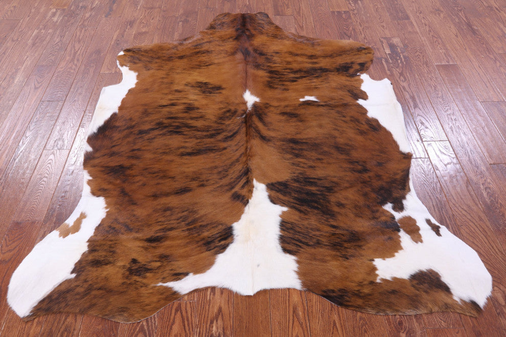 6' 8" X 5' 9" Organic Natural Hair-On Cowhide Area Rug C1448