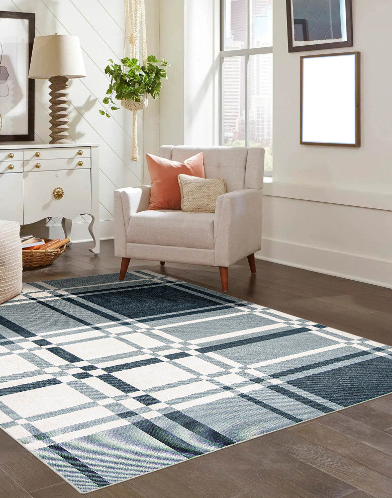 Aqua Roma Area Rug, Blue, 5'x7'