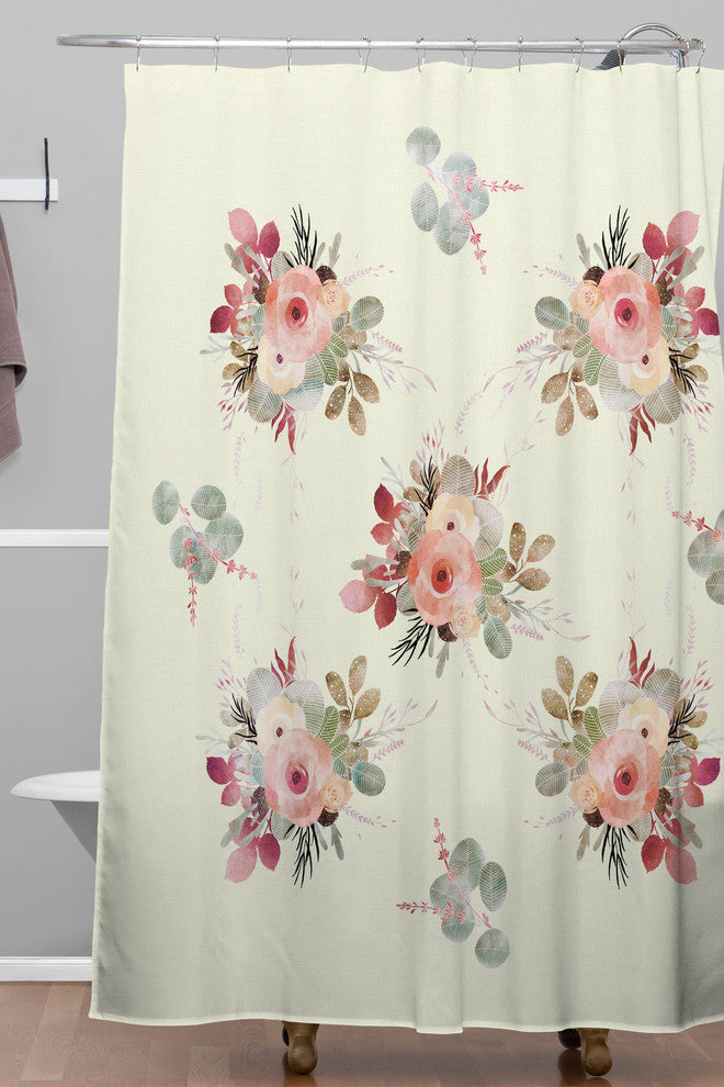 Iveta Abolina Rose Tan Shower Curtain, 72"x69"