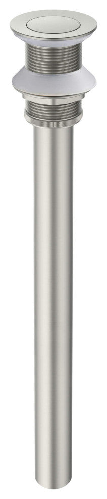 Bathroom Sink Pop Up Drain Stopper, 12" Tailpiece Without Overflow, Brushed Nickel