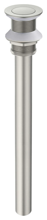 Bathroom Sink Pop Up Drain Stopper, 12" Tailpiece Without Overflow, Brushed Nickel