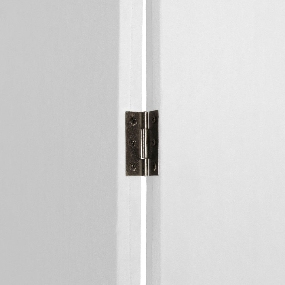 6 ft. Modern Arch Velvet Room Divider White 3 Panel