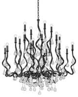 Corbett Lighting 414-48 Aveline 20 Light 48"W Crystal Candle - Black Silver