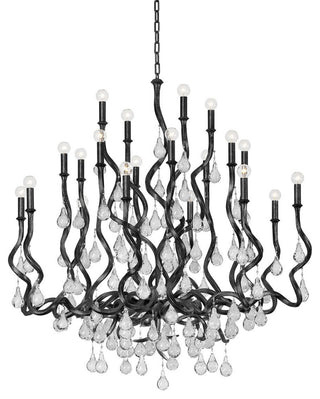 Corbett Lighting 414-48 Aveline 20 Light 48"W Crystal Candle - Black Silver