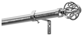 Modern Orb Extendable Metal Rod Set, 52" 144", Nickel