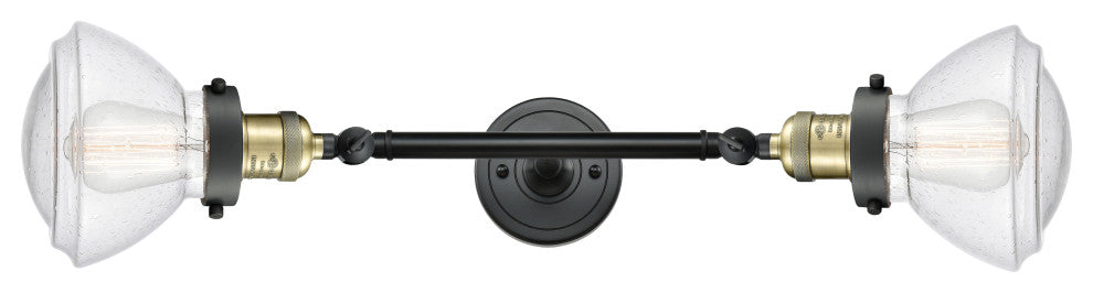 INNOVATIONS 208L-BAB-G324 2-Light Bath Vanity Light Black Antique Brass