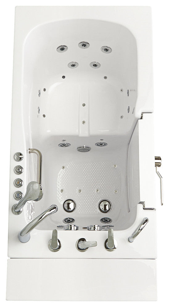 Ella Monaco 32"x52" Acrylic Walk-In-Bathtub, Outswing Door, 5 Piece Faucet