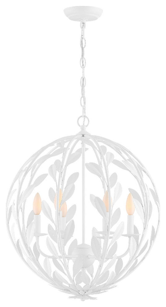 Broche 6 Light Matte White Chandelier