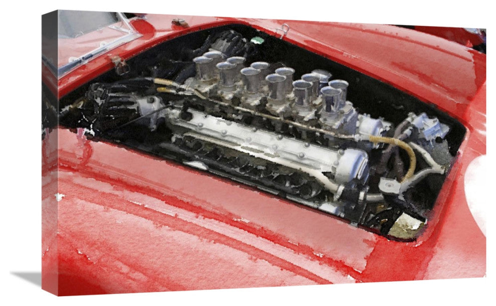 "Ferrari 250 GTO Engine Watercolor" Fine Art Print