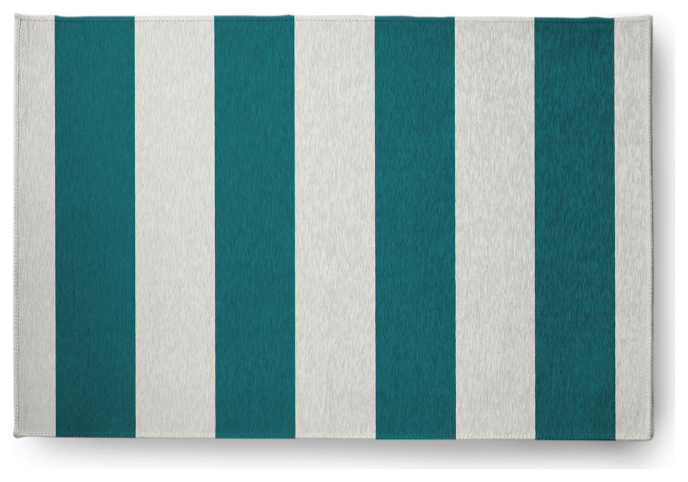 4' x 6' Graduated Stripe Indoor/Outdoor Rug, Ocean Teal
