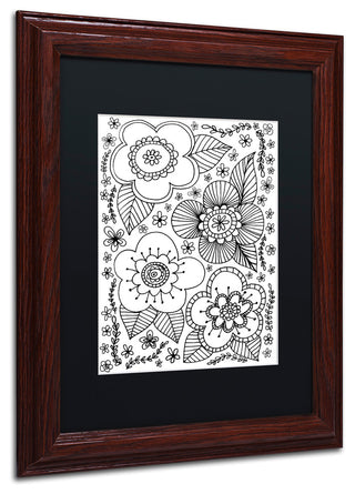 Elizabeth Caldwell 'Big Blooms' Art, Wood Frame, Black Mat, 11x14