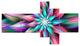 Dance of Multi Color Exotic Flower, Floral Canvas Art Print, 60"x32", 5 panels
